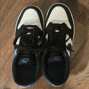 Nike Dunks - White, Black and Blue Sneakers
